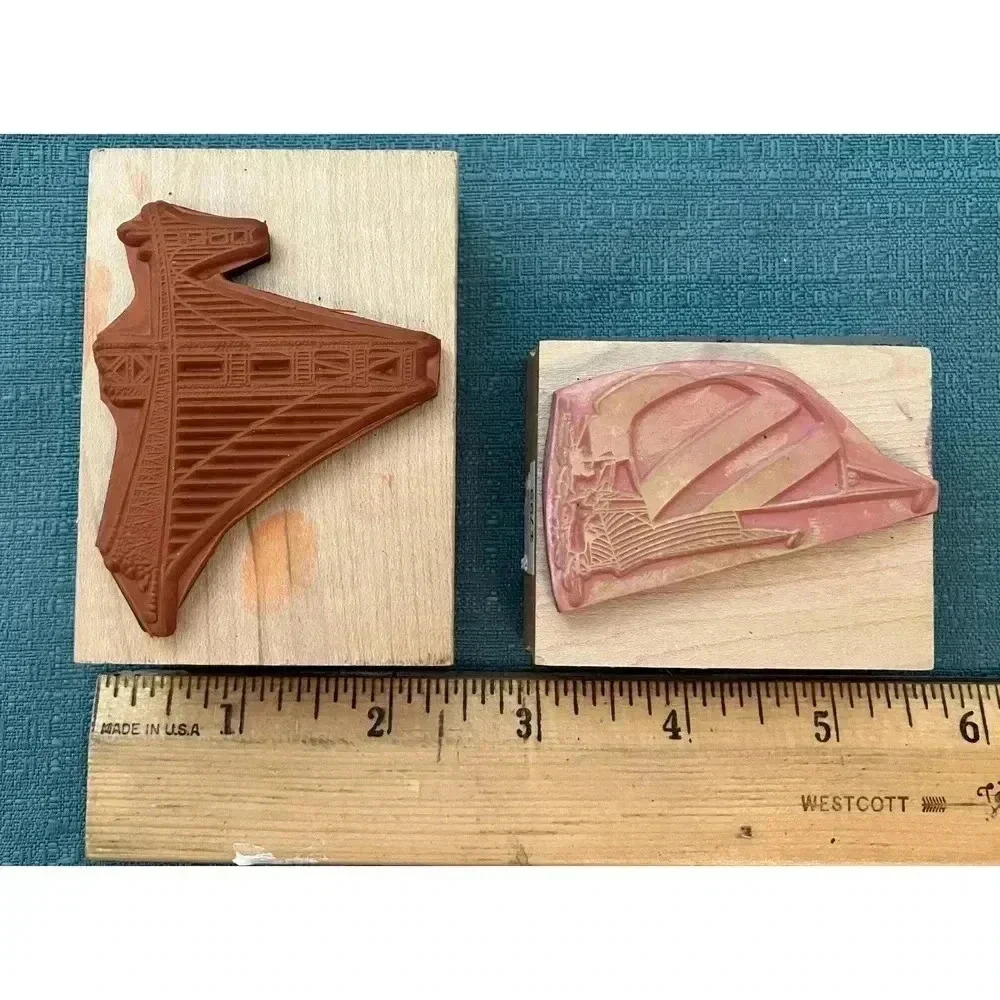 Rubber Stamps Bridge and Sailboat - Picture 2 of 2